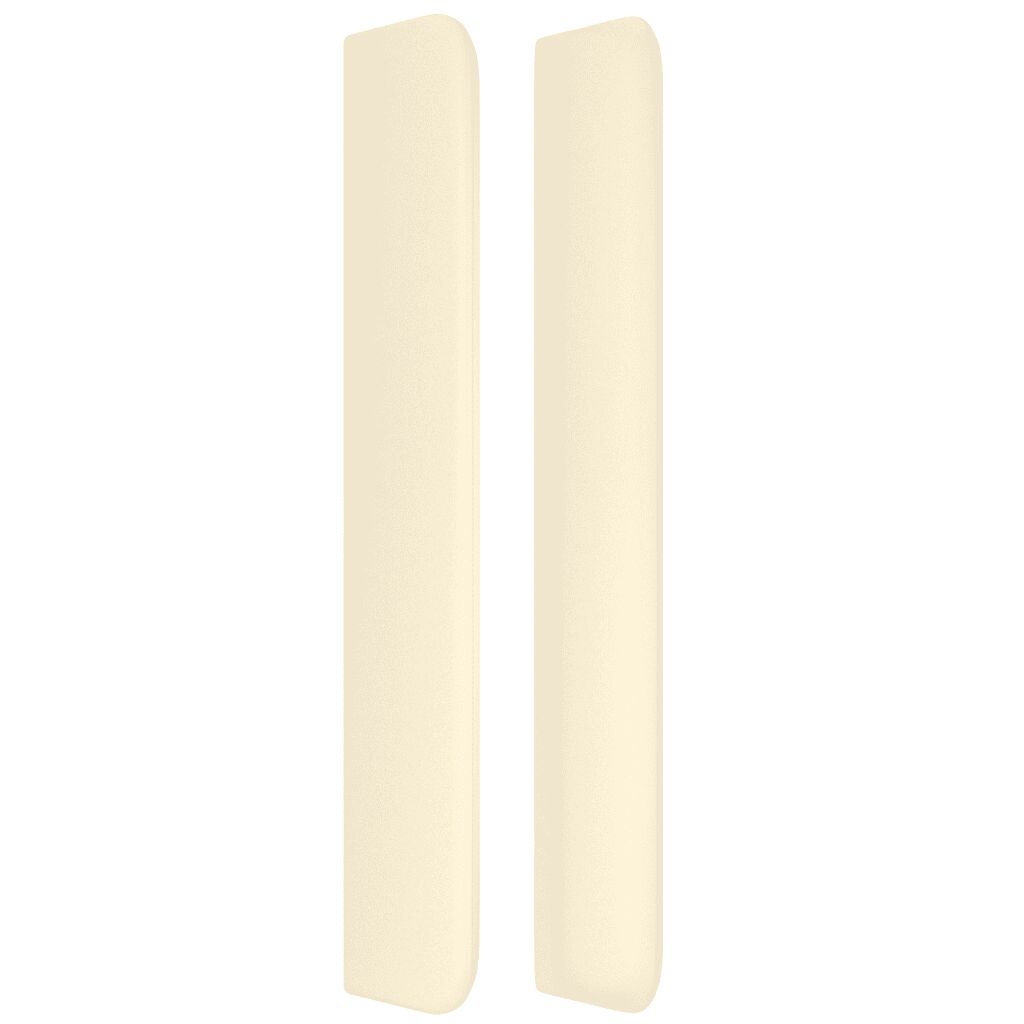 vidaXL Κεφαλάρι Κρεβατιού LED Κρεμ 93x16x118/128εκ. Συνθετ. Δέρμα