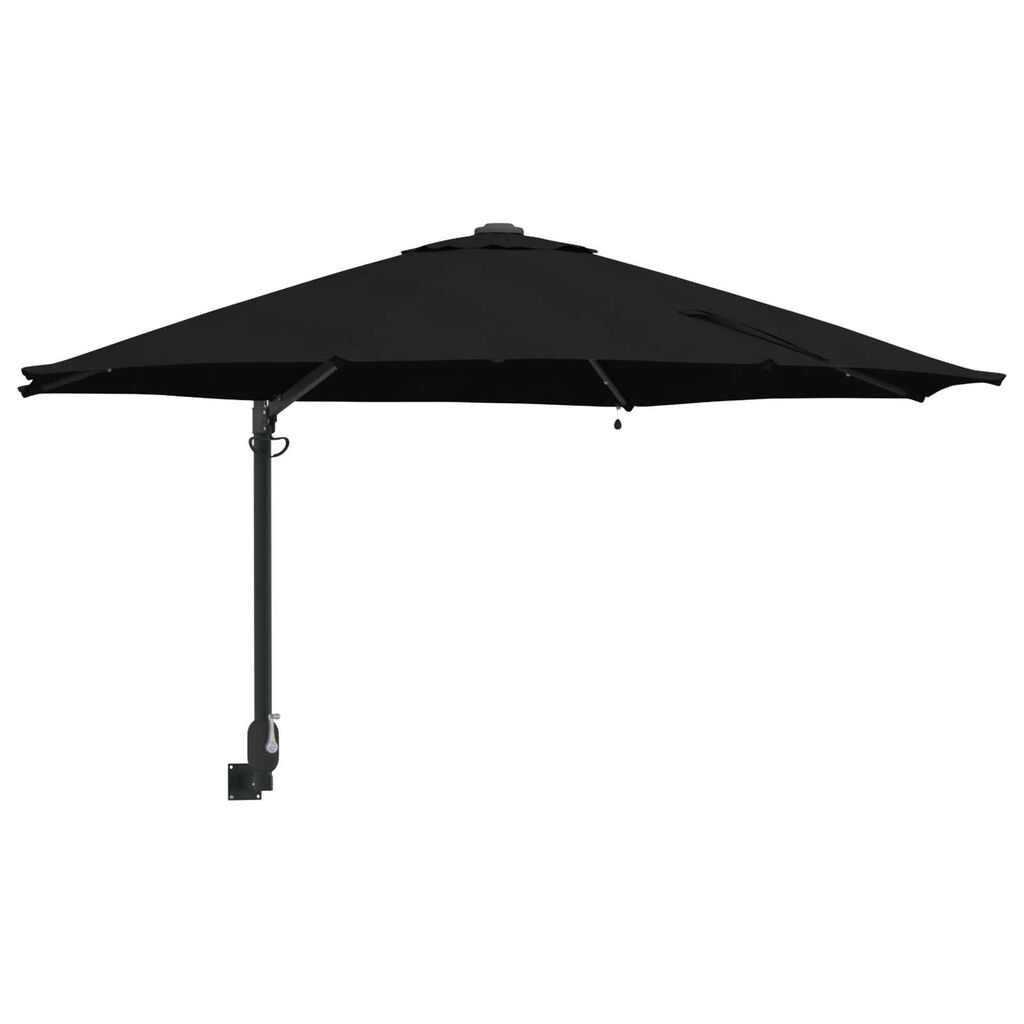 vidaXL Ομπρέλα Κήπου Μαύρο 248 x 248 x 148 εκ. Πολυεστέρας, Χάλυβας