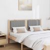 vidaXL Ταπετσαρισμένο κεφαλάρι Καφέ 135 cm Στερεά ξυλεία πεύκου