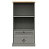 vidaXL Βιβλιοθήκη VIGO Γκρι 60 x 35 x 114,5 εκ. από Μασίφ Ξύλο Πεύκου