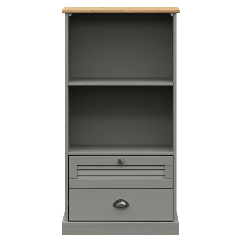 vidaXL Βιβλιοθήκη VIGO Γκρι 60 x 35 x 114,5 εκ. από Μασίφ Ξύλο Πεύκου