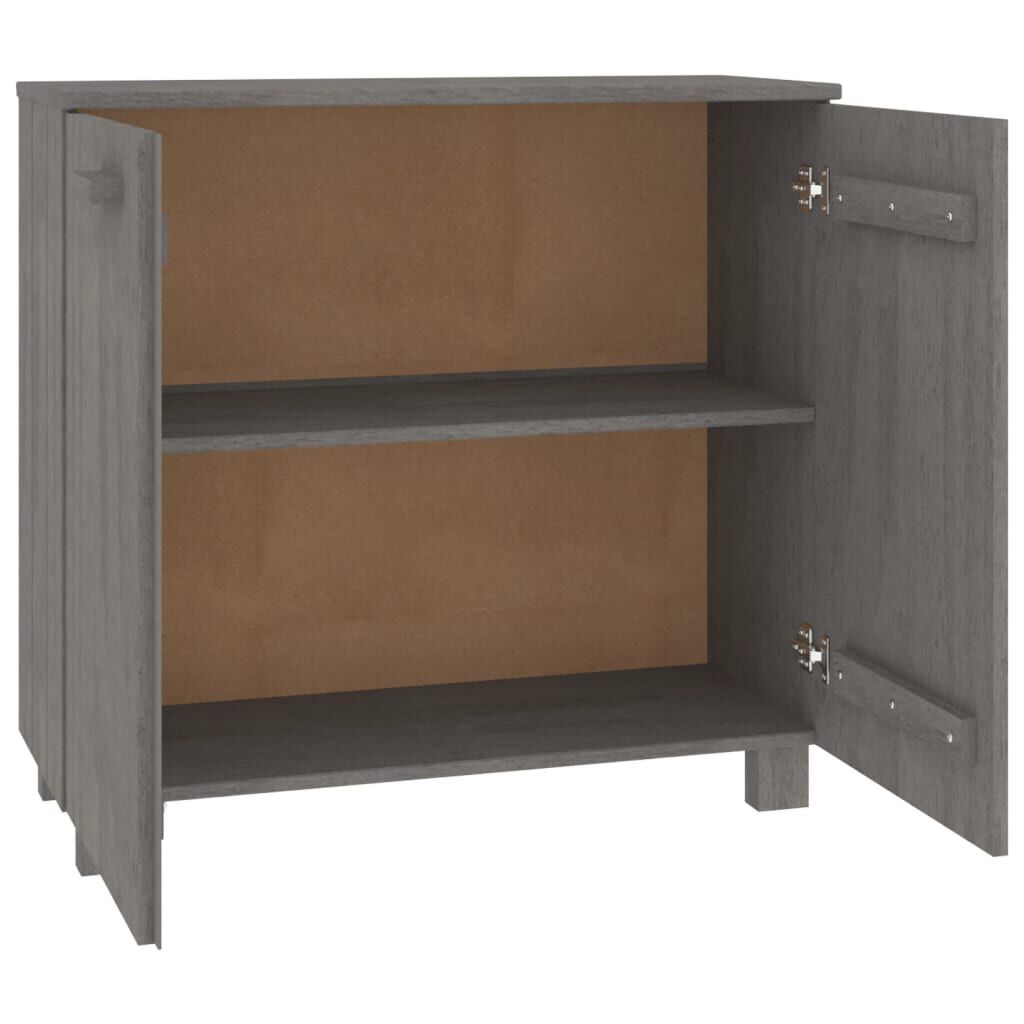 vidaXL Ντουλάπι HAMAR Αν. Γκρι 85 x 35 x 80 εκ. από Μασίφ Ξύλο Πεύκου