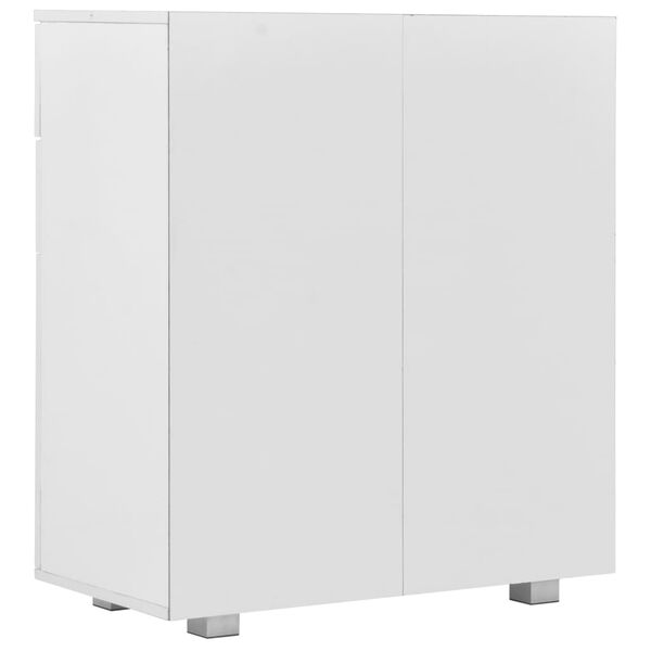 vidaXL Μπουφές Ψηλός Γυαλιστερός Λευκός 71x35x80εκ. Επεξεργασμένο Ξύλο