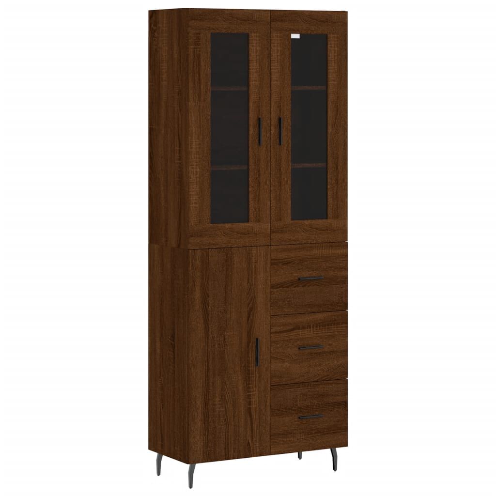 vidaXL Ντουλάπι Καφέ Δρυς 69,5 x 34 x 180 εκ. από Επεξεργασμένο Ξύλο