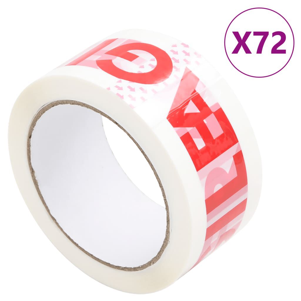 vidaXL Ταινίες Συσκευασίας FRAGILE 72 τεμ. Λευκές 48 χιλ. x 66 μ.