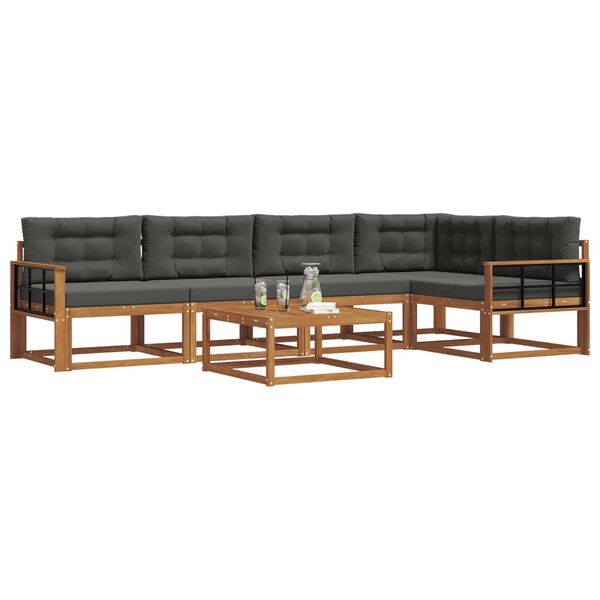 vidaXL &Sigma;&epsilon;&iota;&rho;ά &Kappa;&alpha;&nu;&alpha;&pi;έ &Epsilon;&xi;&omega;&tau;&epsilon;&rho;&iota;&kappa;&omicron;ύ &mu;&epsilon; &mu;&alpha;&xi;&iota;&lambda;ά&rho;&iota; 6 pcs &Phi;&upsilon;&sigma;&iota;&kappa;ό &kappa;&alpha;&iota; &Alpha;&nu;&theta;&rho;&alpha;&kappa;ί