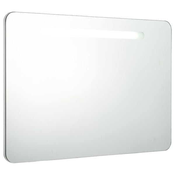 vidaXL Ντουλάπι Μπάνιου με Καθρέφτη και Φωτισμό LED 80 x 9,5 x 55 εκ.