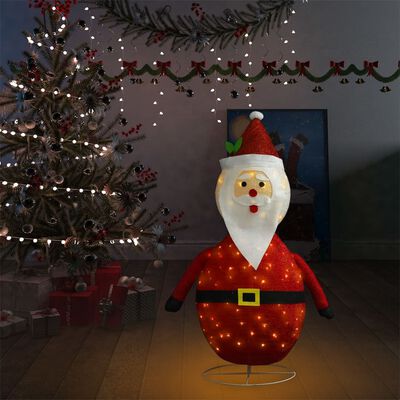 vidaXL Άγιος Βασίλης Χριστουγ. Φιγούρα LED 120 εκ. Πολυτελές Ύφασμα