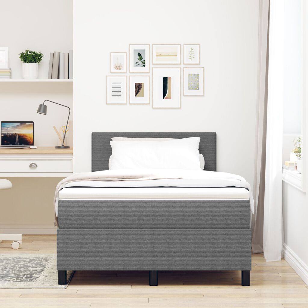 vidaXL Kρεβάτι με πλαίσιο με στρώμα & LED Γκρι 120x200 εκ. Βελούδινο ύφασμα