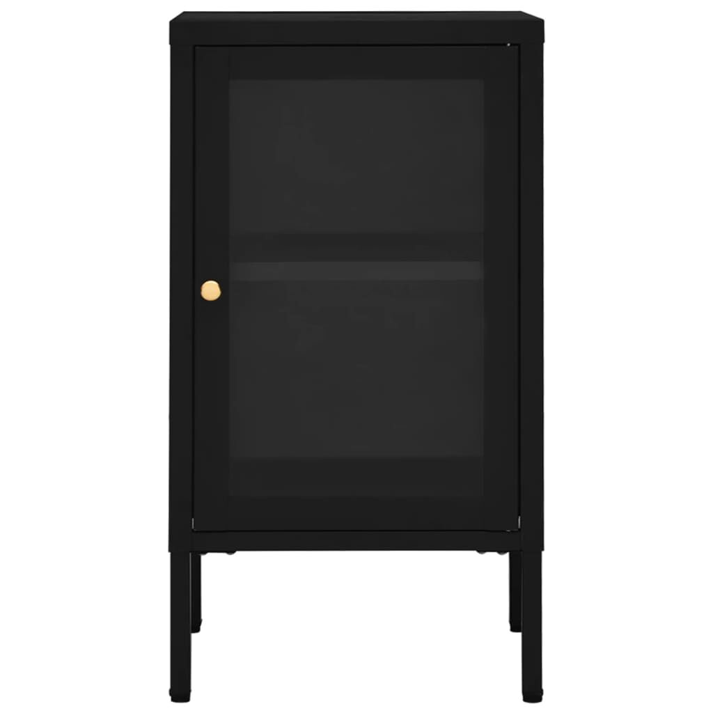 vidaXL Μπουφές Μαύρος 38 x 35 x 70 εκ. Ατσάλι και Γυαλί