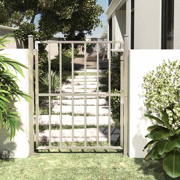 vidaXL Πόρτα Περίφραξης Κήπου 100 x 125 εκ. από Ανοξείδωτο Ατσάλι