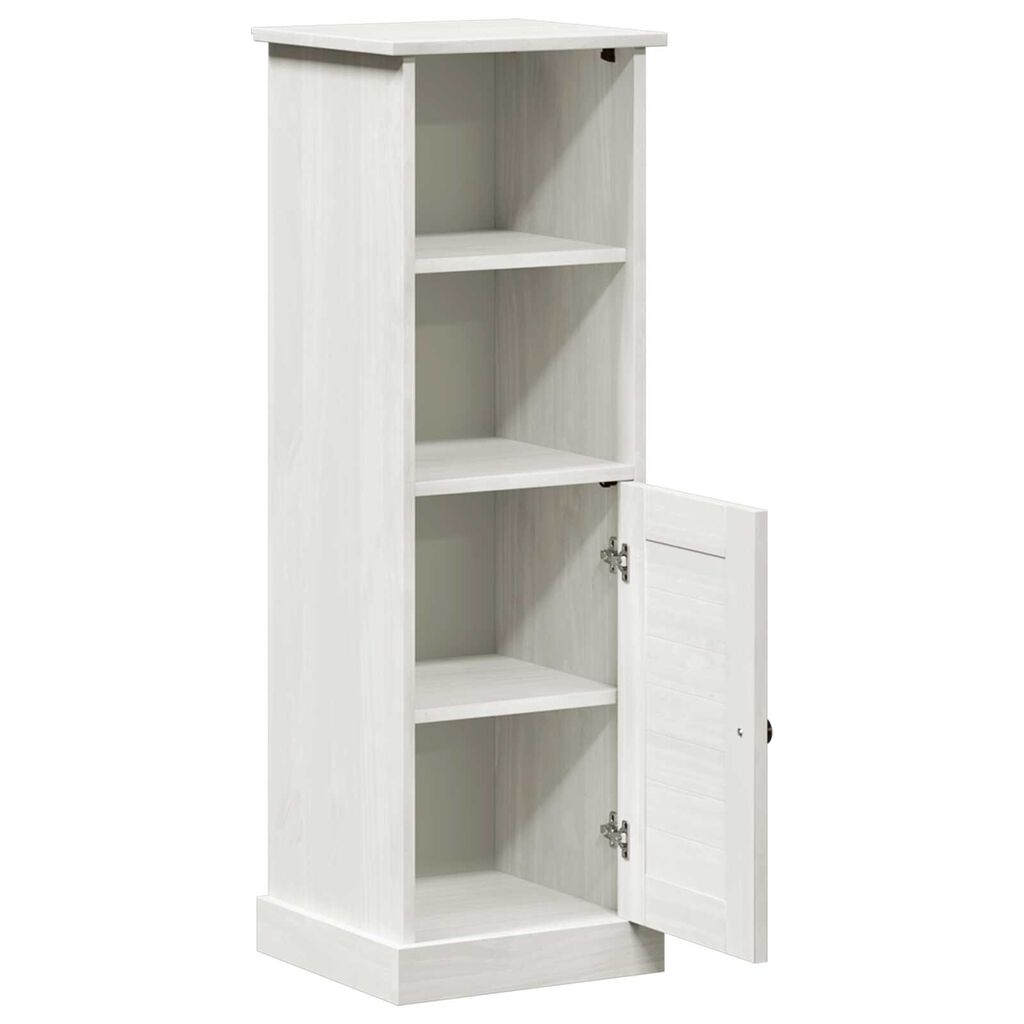 vidaXL Ντουλάπι Μπάνιου Λευκό 37 x 34 x 110 εκ Μασίφ ξύλο πεύκου