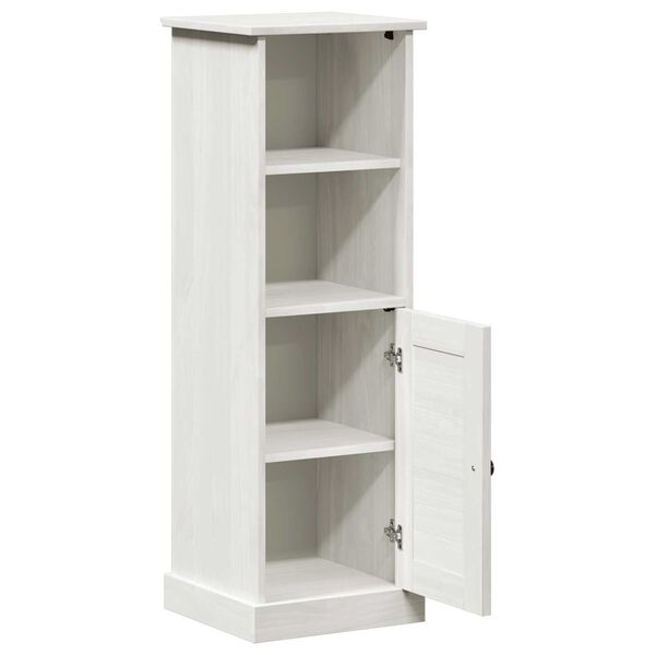 vidaXL Ντουλάπι Μπάνιου Λευκό 37 x 34 x 110 εκ Μασίφ ξύλο πεύκου