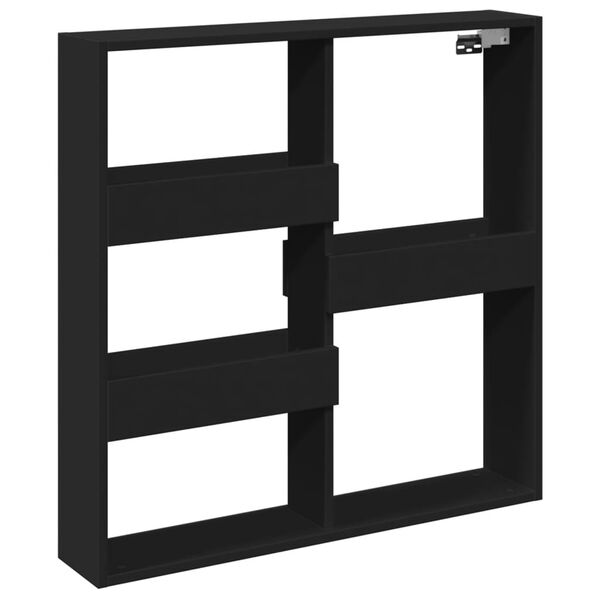 vidaXL Ντουλάπι Τοίχου Μαύρο 80x15x80 εκ. από Επεξεργασμένο Ξύλο