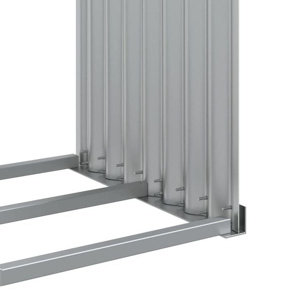 vidaXL Ξυλοθήκη Ασημί 120x45x210 εκ. από Γαλβανισμένο Ατσάλι