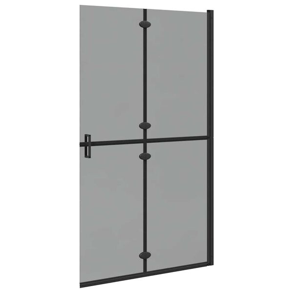 vidaXL Τοίχος ντους Walk-in Μαύρο και σκούρο διαφανές 110 x 190 cm
