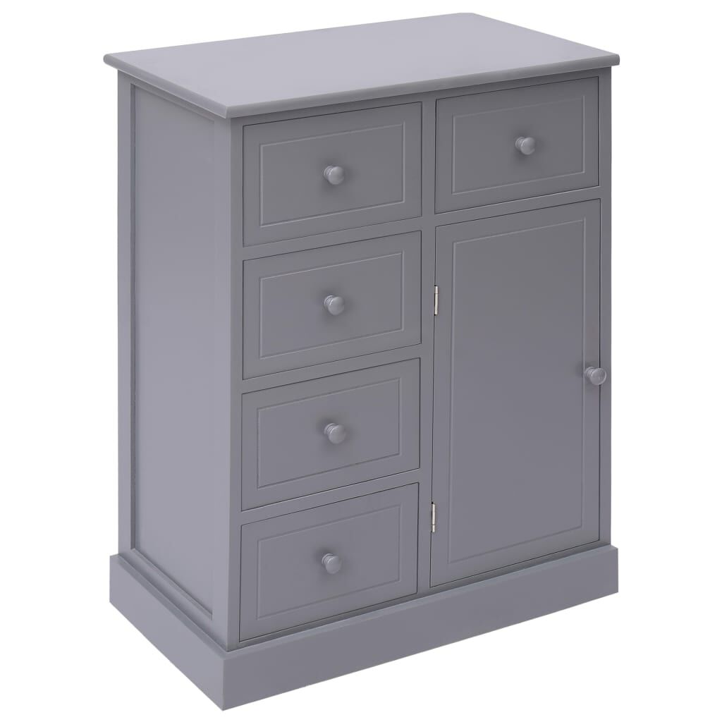 vidaXL Ντουλάπι με 10 Συρτάρια Γκρι 113 x 30 x 79 εκ. από Ξύλο