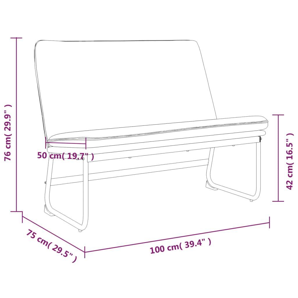 vidaXL Πάγκος Σκούρο Γκρι 100x75x76 εκ. Υφασμάτινος