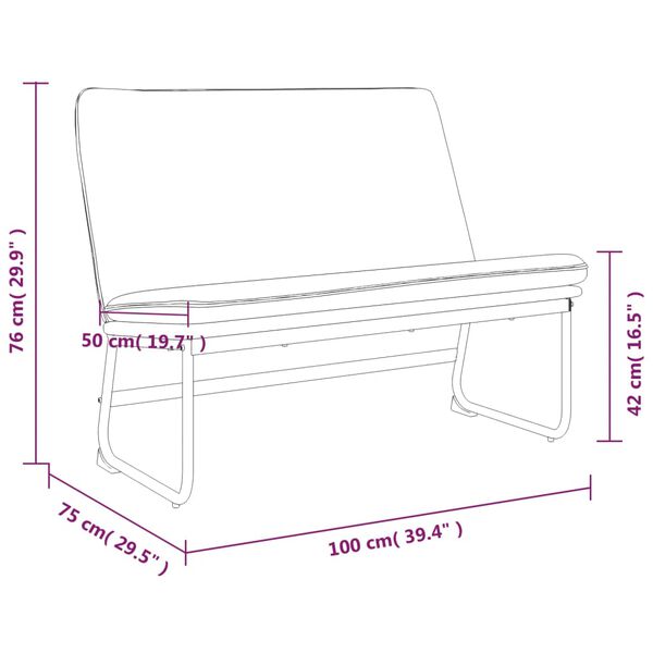 vidaXL Πάγκος Σκούρο Γκρι 100x75x76 εκ. Υφασμάτινος