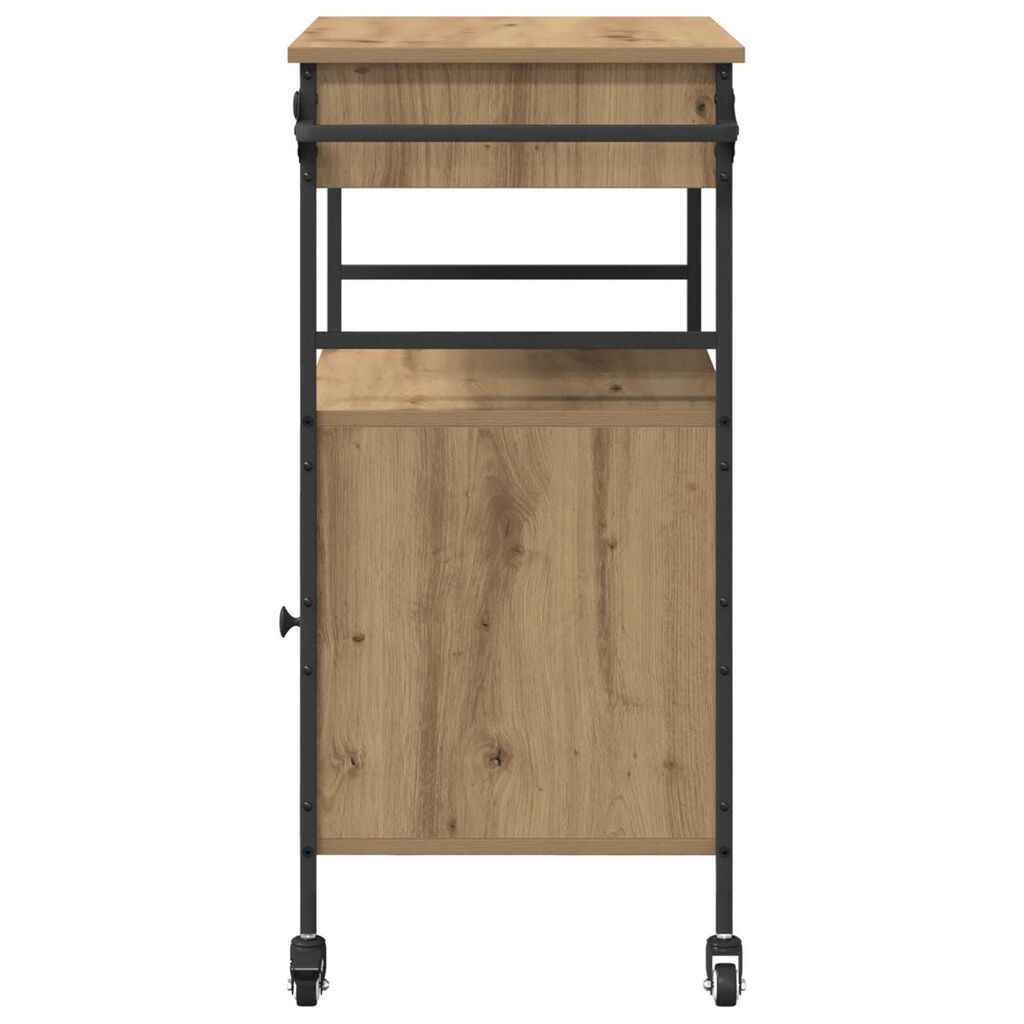 vidaXL Καρότσι Κουζίνας Ξύλο Καλλιτέχνη 56x43x89.5 εκ.