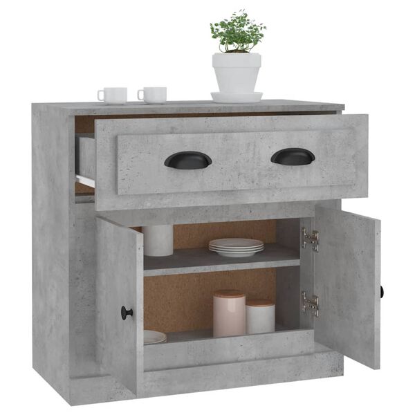 vidaXL Μπουφές Γκρι Σκυροδέματος 70x35,5x67,5 εκ. Επεξεργασμένο Ξύλο