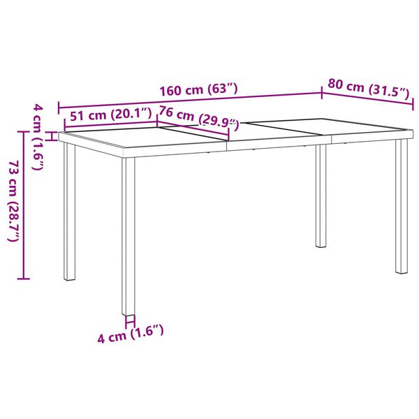 vidaXL Σέτ φαγητού για κήπο Πτυσσόμενος 5 pcs Ανθρακί Ατσάλι