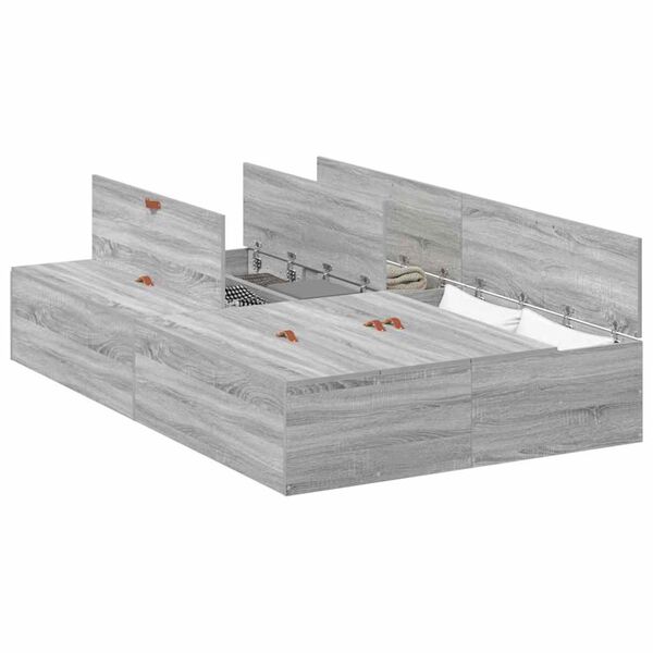 vidaXL Σκελετός Κρεβατιού Γκρι sonoma 120 x 200 cm Επεξεργασμένο ξύλο