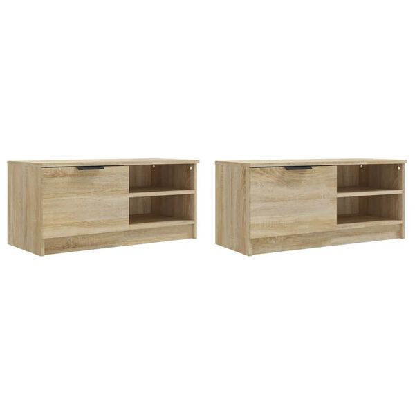 vidaXL Έπιπλα Τηλεόρασης 2 τεμ. Sonoma Δρυς 80x35x36,5 εκ. Επεξ. Ξύλο