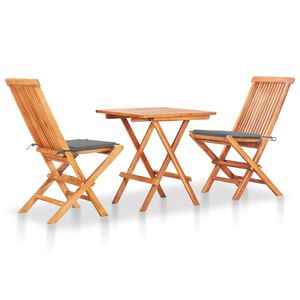 vidaXL &Sigma;&epsilon;&tau; &Epsilon;&pi;ί&pi;&lambda;&omega;&nu; M&pi;&iota;&sigma;&tau;&rho;ό 3 &tau;&epsilon;&mu;. &Mu;&alpha;&sigma;ί&phi; &Xi;ύ&lambda;&omicron; Teak &mu;&epsilon; &Gamma;&kappa;&rho;&iota; &Mu;&alpha;&xi;&iota;&lambda;ά&rho;&iota;&alpha;