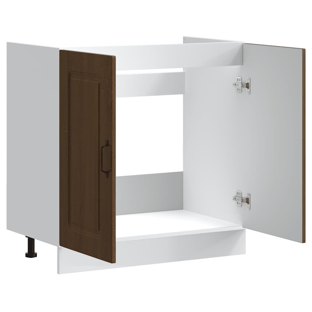 vidaXL Ντουλάπι βάσης νεροχύτη "Kalmar" Καφέ δρυς 80x46x81,5 cm