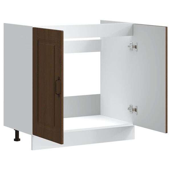 vidaXL Ντουλάπι βάσης νεροχύτη "Kalmar" Καφέ δρυς 80x46x81,5 cm