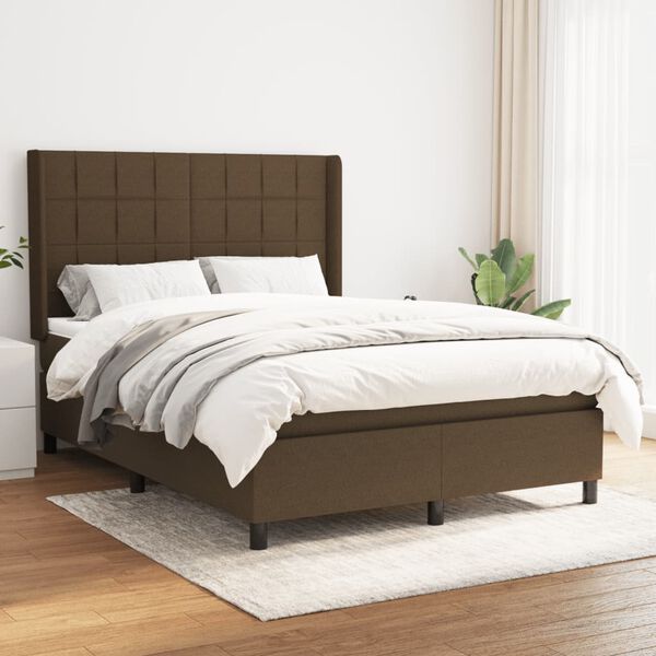 vidaXL &Kappa;&rho;&epsilon;&beta;ά&tau;&iota; Boxspring &mu;&epsilon; &Sigma;&tau;&rho;ώ&mu;&alpha; &Sigma;&kappa;&omicron;ύ&rho;&omicron; &Kappa;&alpha;&phi;έ 140x190 &epsilon;&kappa;. &Upsilon;&phi;&alpha;&sigma;&mu;ά&tau;&iota;&nu;&omicron;