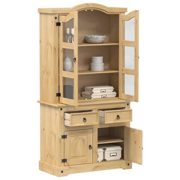 vidaXL Βιτρίνα Corona 100 x 48,5 x 179 εκ. από Μασίφ Ξύλο Πεύκου