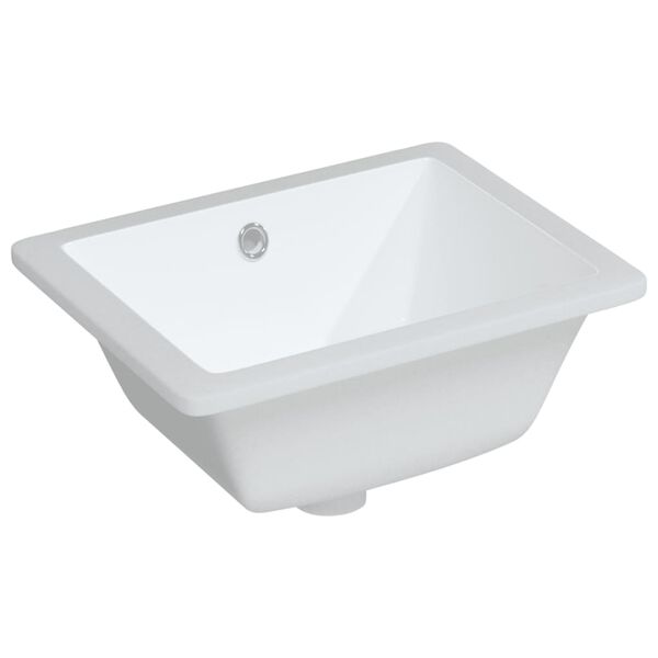 vidaXL Νιπτήρας Μπάνιου Ορθογώνιος Λευκός 39x30x18,5 εκ. Κεραμικός