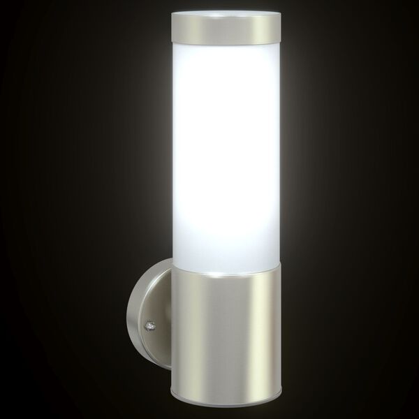 vidaXL Εξωτερικά Φωτιστικά Τοίχου 2 pcs Ασημί 12 x 7.5 x 27 εκ