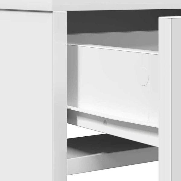 vidaXL Κομοδίνο με συρτάρι Λευκό 50 x 41 x 135 εκ Επεξεργασμένο ξύλο