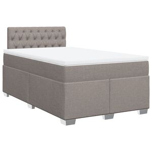 vidaXL Κρεβάτι Boxspring με Στρώμα Taupe 120x200 εκ. Υφασμάτινο