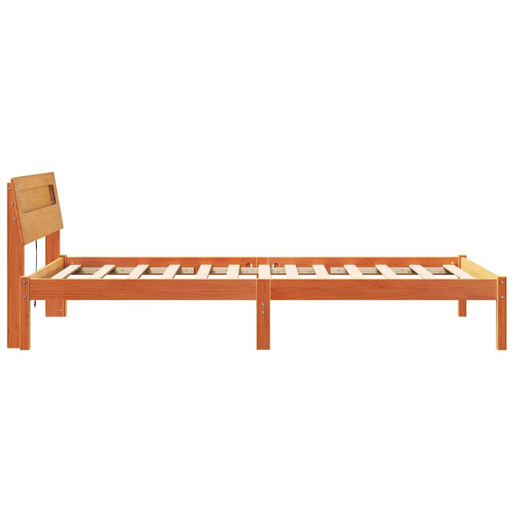 vidaXL Σκελετός Κρεβατιού Καφέ κεριού 75 x 190 cm Μασίφ ξύλο πεύκου