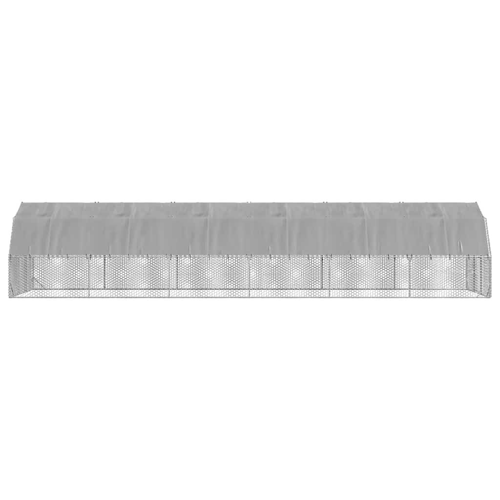 vidaXL Τρέξιμο για κοτόπουλα με οροφή 2,5x12x2,25 μ. από Γαλβ. Χάλυβα