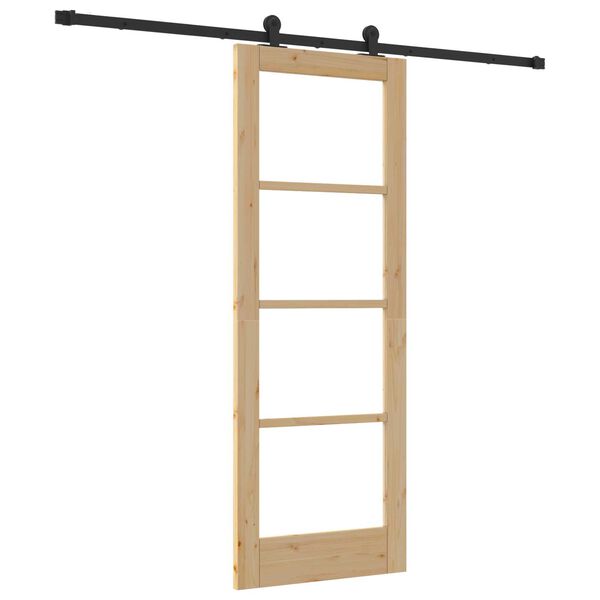 vidaXL Συρόμενη Πόρτα ORKDAL Καφέ 73.5 x 198.5 εκ. Ξύλο και μέταλλο