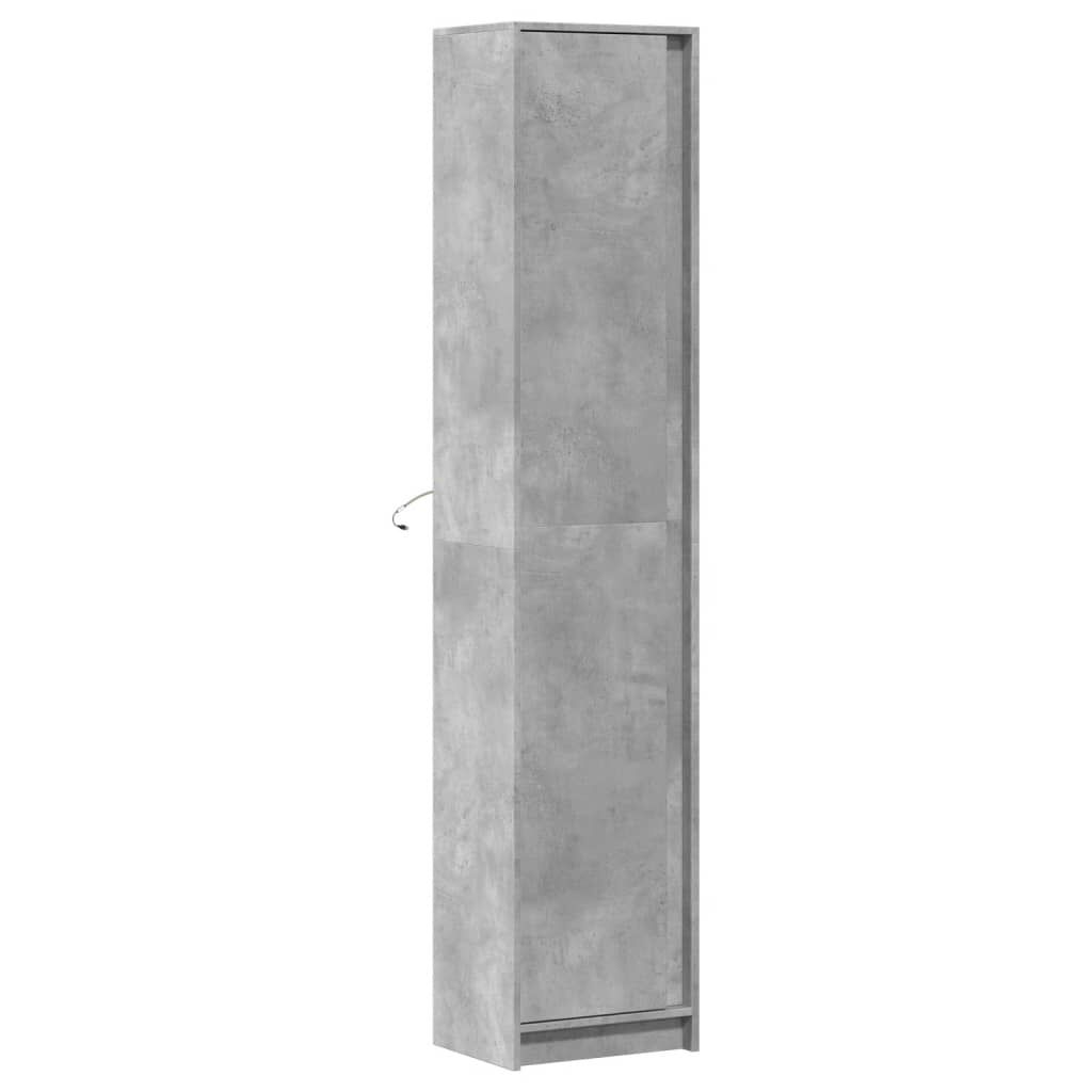 vidaXL Ντουλάπι με LED Γκρι 41,5x32,5x200 εκ. από Επεξεργασμένο Ξύλο