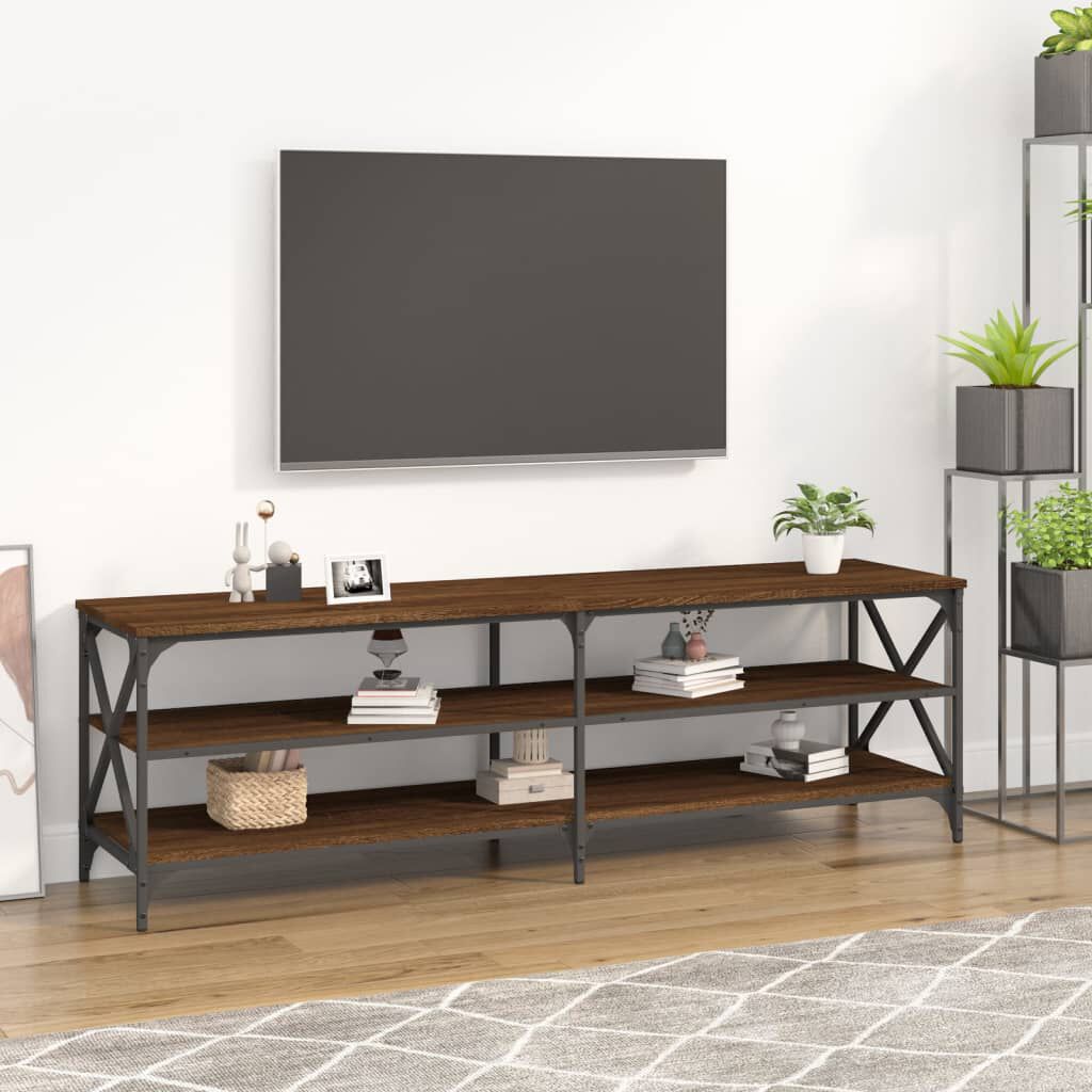 vidaXL Έπιπλο Τηλεόρασης Καφέ Δρυς 160x40x50 εκ. Επεξεργασμένο Ξύλο