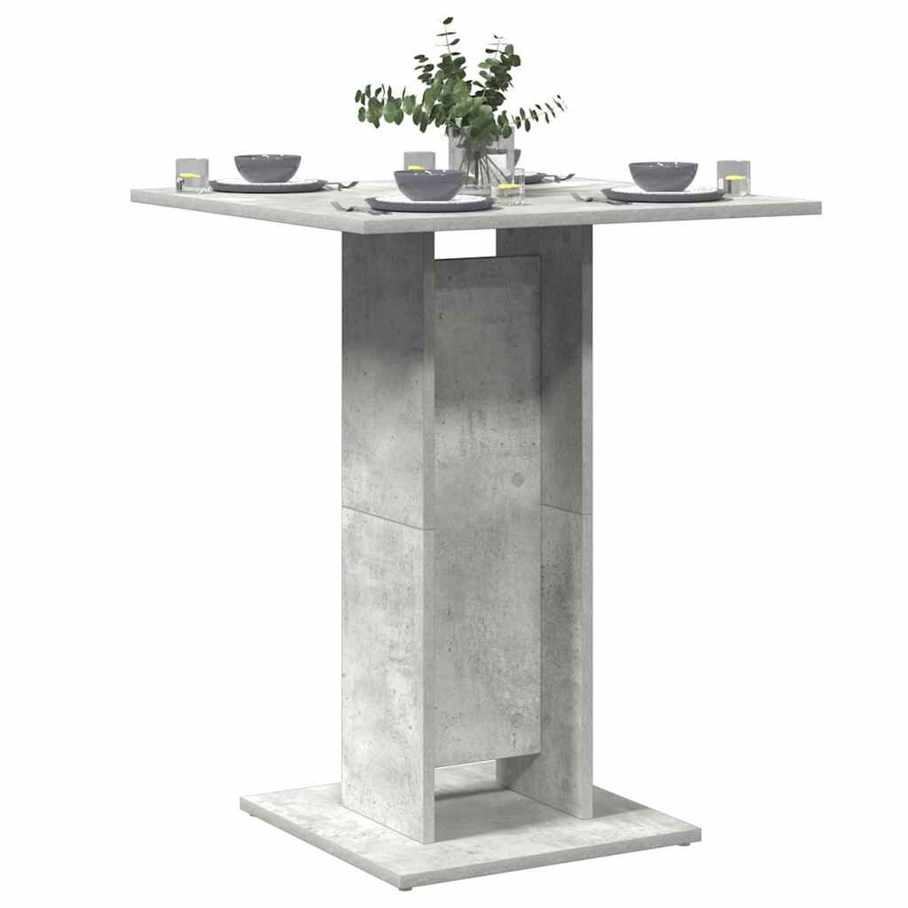 vidaXL Τραπέζι Bistro Γκρι Σκυροδέματος 60 x 60 x 75 εκ. Επεξ. Ξύλο