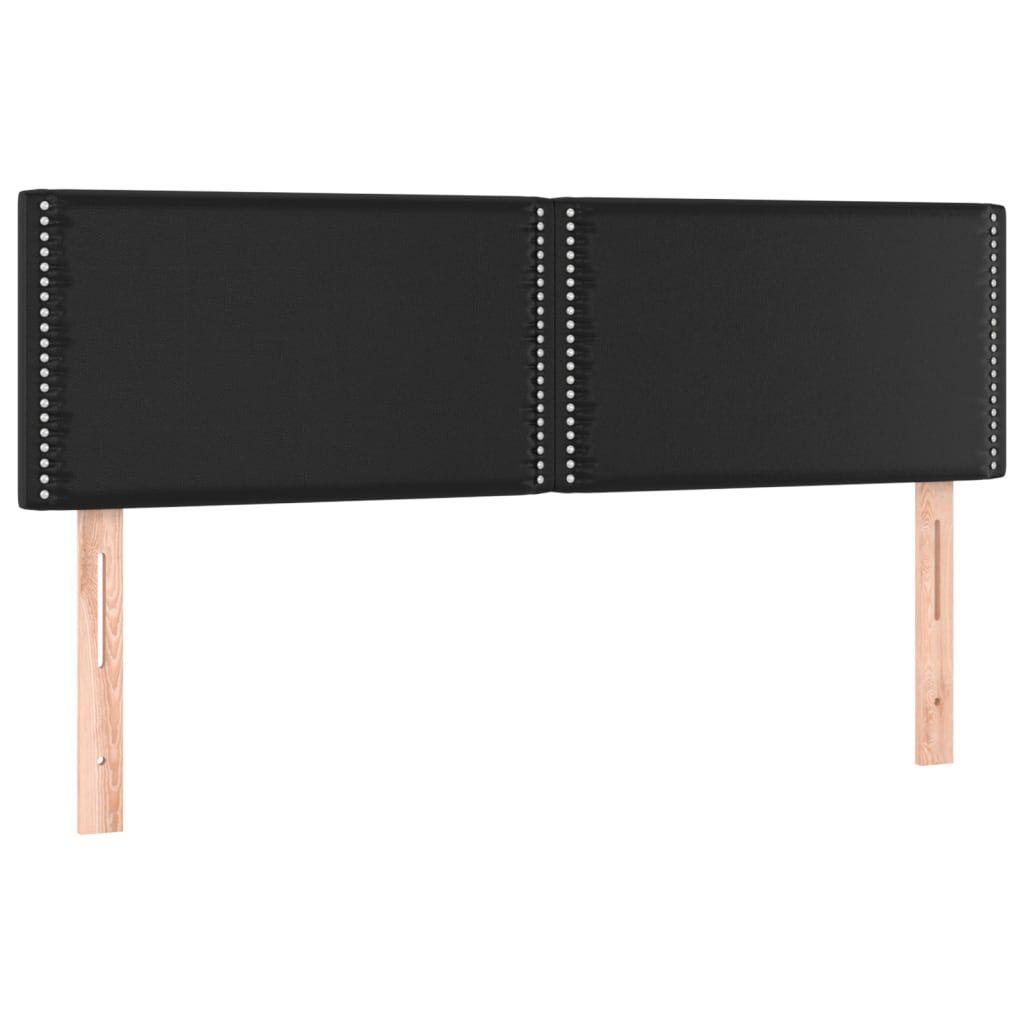 vidaXL Κεφαλάρια Κρεβατιού 2 τεμ. Μαύρα 72x5x78/88 εκ. Συνθετικό Δέρμα