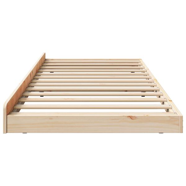 vidaXL Κρεβάτι Φυσικό Μασίφ ξύλο πεύκου 90 x 190 cm