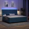 vidaXL Κρεβάτι Box Spring LED με Στρώμα Μπλε 200 x 200 cm Βελούδο