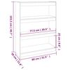 vidaXL Βιβλιοθήκη/Διαχωριστικό Χώρου Γκρι 80x30x103,5 εκ. Μασίφ Πεύκο