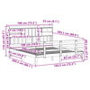vidaXL Κρεβάτι Βιβλιοθήκη Χωρίς Στρώμα 180x200 εκ Μασίφ Ξύλο Πεύκου