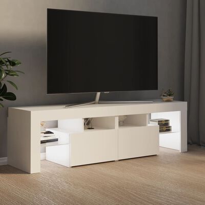 vidaXL Έπιπλο Τηλεόρασης με LED Λευκό 140 x 36,5 x 40 εκ.