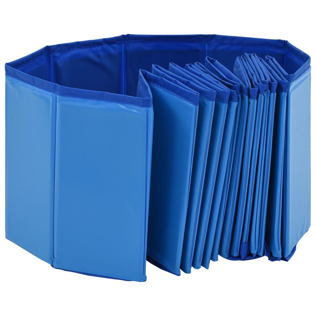 vidaXL Πισίνα για Σκύλους Πτυσσόμενη Μπλε 160 x 30 εκ. από PVC
